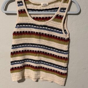a.n.a Striped Knit Tank Top with Red, Blue, and Green y2K vintage XS